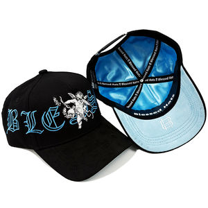 Gorras de Béisbol Personalizadas de Algodón con Forro de Seda Bordado con Parches Cruzados Transpirables y Estampado de Marca en el Tubo - Product Image 3