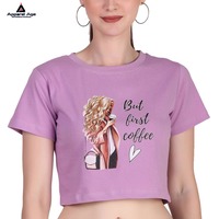 Top Corto para Mujer, Superventas de Verano, Talla Grande, Transpirable, Tela Oxford de Alta Calidad, 220gsm, Poliéster/Algodón, Color Liso, Camiseta Casual
