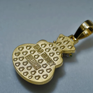 Pendentif en argent 925 de style vintage pour hommes, Moissanite VVS, sac d'argent entièrement glacé, bijoux hip-hop cloutés de diamants, alliage principal - Product Image 5