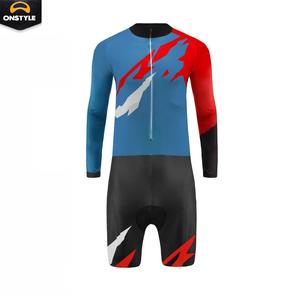 Traje de Ciclismo Aerodinámico Ligero de Una Pieza, Manga Corta, con Acolchado, Colores y Logotipo Personalizados, 100% Poliéster - Product Image 1