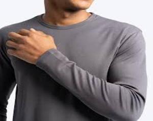 Camiseta informal de algodón orgánico con cuello redondo para hombre 180 manga completa diseño liso personalizable camiseta en blanco - Product Image 2