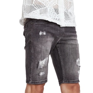 กางเกงยีนส์ขาสั้นผู้ชายลำลอง เอวสูง สีอ่อน ทรงตรง ผ้าถัก ระบายอากาศได้ดี เป็นมิตรกับสิ่งแวดล้อม ผ้าฝ้าย 100% ราคา - Product Image 3