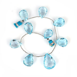 100% Natural genuino cielo azul Topacio en forma de pera piedras preciosas sueltas diseño de tamaño libre corte hecho a mano para la fabricación de joyas proveedor directo - Product Image 1