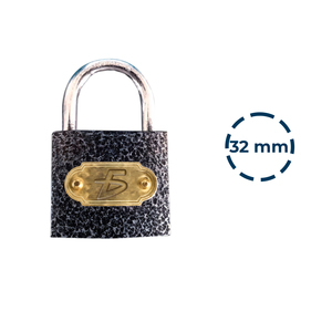 กุญแจเหล็กเสริมความแข็งแรงแบบตะขอเกี่ยวยาว พร้อมกระบอกทองเหลือง ขนาด 32 มม. แบบใช้กุญแจ - Product Image 4