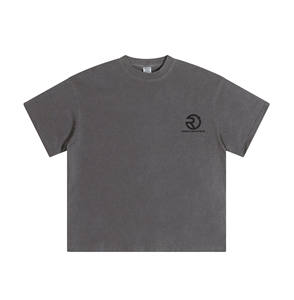 เสื้อยืดแฟชั่นสั่งทำได้สำหรับผู้ชายเสื้อโอเวอร์ไซส์เปิดไหล่ไฮสตรีท305หนักทำจากผ้าฝ้าย GSM 100% - Product Image 2