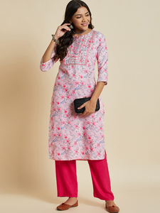 Ensemble pantalon et kurta ethnique indien élégant pour femme en rayonne, à épaules dénudées et manches longues, prix bas, vente en gros d'usine en vrac - Product Image 6