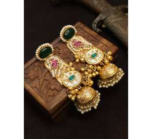 Pendientes de estilo pájaro modernos hechos a mano chapados en oro, accesorios de perlas de imitación con estilo para mujer, venta de compromiso de diseño personalizado - Product Image 1