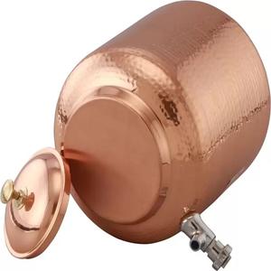 Support Brillant Martelé Design 5 Litres Pot d'Eau Bienfaits pour la Santé Distributeur d'Eau en Cuivre Drinkware Distributeur d'Eau - Product Image 4