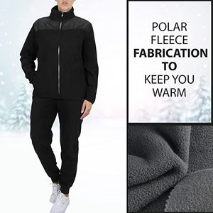 Ensemble assorti pour femme, décontracté d'hiver, 2 pièces, pull uni tendance et pantalon de jogging en polaire tissé, pour un usage quotidien - Product Image 3