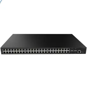 Layer 2 Managed Ethernet Switch mit 4 1G/2,5G/10G SFP-Steckplätzen 48 10/100/1000 RJ45-Ports Poe Switch AC 100-240V 50/60Hz