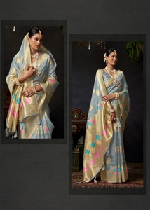 Diseñador Pure Handloom Silk Saree Zari Tejido estilo tradicional pakistaní boda fiesta desgaste para mujeres indio pakistaní - Product Image 2