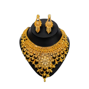 Boucles d'oreilles collier fabriquées en Inde serties de boucles d'oreilles collier de style tendance plaqué or 22 carats à vendre par les exportateurs - Product Image 2