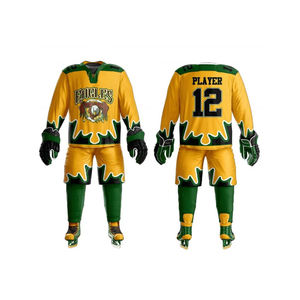 Conjunto de uniformes de hockey sobre hielo para hombre con logotipo personalizado de alta calidad, camisetas de diseño OEM al por mayor con técnica de sublimación, ropa deportiva para equipos - Product Image 3