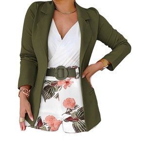 Hot Selling Daily Commuting Temperament Office Suit with Belt Ladies' Fashionable Printed Suit Two-piece Set 2026 - Product Image 1