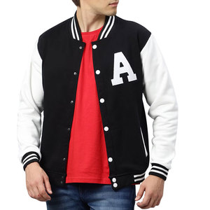 แจ็กเก็ตเบสบอลของผู้ชายทำจากวัสดุระบายอากาศใส่สบายและมีตัวอักษรสีทึบดีไซน์ส่วนตัว - Product Image 1