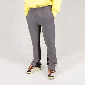 Pantalon de survêtement évasé décontracté pour homme Pantalon de survêtement évasé empilé personnalisé avec taille élastique et motif patchwork - Product Image 3