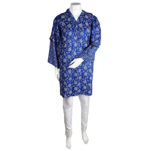 Traje de dos piezas estampado para mujer - Azul - Product Image 3