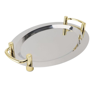 Plateau de service argenté Poignée métallique Plateau en aluminium Plats métalliques Assiettes Plateau de service en métal personnalisé Plateaux à collation - Product Image 5