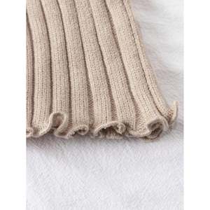 Women's Ruffle-Trim <b>Mock</b> <b>Neck</b> Knit Sweater-Breathable Print <b>Top</b> for Spring Summer & Fall - Product Image 4