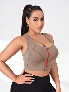 Soutien-gorge de sport tricoté en nylon respirant Sexy pour femmes gilet de yoga antidérapant avec coussinets amovibles débardeur athlétique adulte Logo avant - Product Image 2