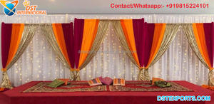 Cortinas de noche de boda musulmana decoración Mehndi noche escenario telón de fondo cortinas para decoración cortinas coloridas para decoración de boda - Product Image 6