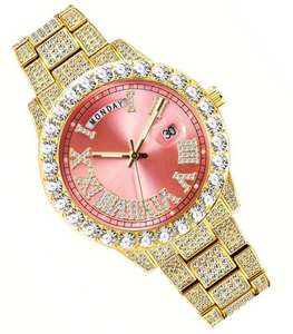 นาฬิกาข้อมือผู้ชาย หน้าปัดทรงเหลี่ยม สายสแตนเลส ประดับเพชรโมอิสซาไนต์ - เครื่องประดับแฟชั่นสไตล์ฮิปฮอปสำหรับงานปาร์ตี้ - Product Image 5