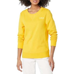 Sweats à capuche pour femmes en coton de haute qualité Logo personnalisé sweats tricotés solides haut jaune pour tenue décontractée pour l'hiver nouveauté - Product Image 4