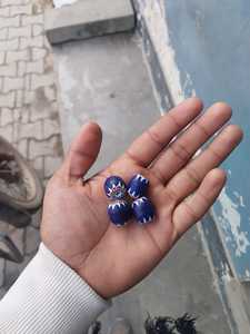 Custom Hand Made Blue White and <b>Red</b> Chevron Glass <b>Beads</b> in Size 10 mm for <b>Bead</b> Jewelry Designers and <b>Bead</b> Stores for Resale - Product Image 3