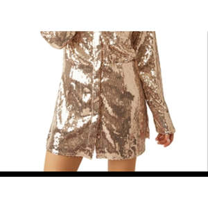 Abito Mini Giallo con Paillettes Free People Sophie, Silhouette Dritta - Product Image 6