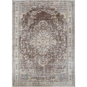 พรมขนสัตว์สีเบจและสีน้ำตาลสไตล์วินเทจ ทอมือลายคลาสสิกแบบเหรียญและสี่เหลี่ยมผืนผ้า รีไซเคิลสำหรับห้องนั่งเล่นวัยรุ่น-Pae-2864 - Product Image 1