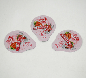 45mm Strawberry Sundae 30ml Shot Drinking Cup Embalaje Diseño personalizado Tapa de sellado de papel de aluminio <span class=keywords><strong>con</strong></span> color rosa - Product Image 3