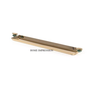 Superbe nouvelle collection de plateaux de service ronds modernes en aluminium plaqué or, résistants à la chaleur, design élégant, grande vaisselle - Product Image 6