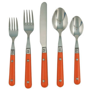 Meilleure vente Ensemble de couverts en acier inoxydable de couleur argent poli de style américain moderne fabriqué à la main 4 pièces avec poignées rondes - Product Image 4