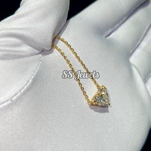 2.00ct VVS Lab พลอยเทียมรูปหัวใจพร้อมสร้อยคอทองคำละเอียดอ่อน10K สำหรับเป็นของขวัญครบรอบผู้หญิงได้รับการรับรองจากหิน CVD - Product Image 5