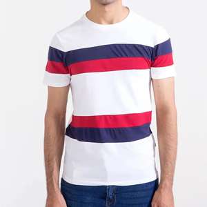 Camiseta personalizada Colorblock para hombre 100% algodón Patchwork con colores de contraste - Product Image 4