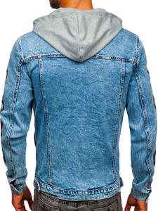 wholesale Custom high quality vintage wash to make old ripped denim jackets with hoody logo custom printed embroidered <b>shirt</b> ja - Product Image 2