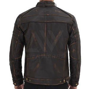 Veste en cuir noir de haute qualité pour hommes/veste en cuir pour hommes 2024 vestes en cuir véritable pour l'hiver - Product Image 3