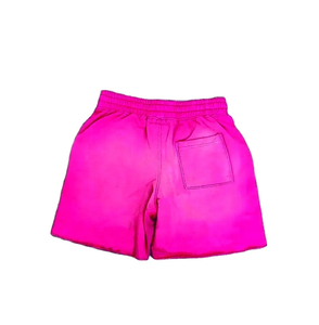 Short en coton vintage de haute qualité pour hommes, logo personnalisé, délavé à l'acide, délavé au soleil, taille moyenne, style décontracté, couleur unie - Product Image 5