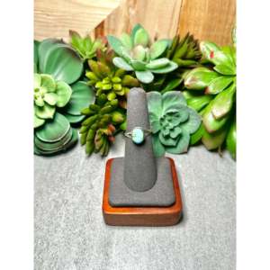 Randy Boyd's <b>Boho</b> Sonoran Mountain Turquoise & Sterling <b>Silver</b> <b>Ring</b> Size 6 Vermeil Plating Bezel Setting for Everyday Wear Gift - Product Image 1