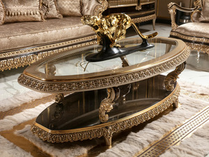 Sofá de Lujo Tallado para Sala de Estar, Sofá Tapizado con Marco de Madera Ornamentado, Muebles de Salón Acolchados para Villa u Hotel - Product Image 6