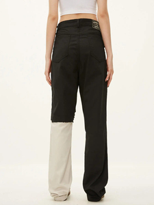 Jeans en denim ample délavé style streetwear pour homme, coupe droite, tendance, jeans baggy délavé pour homme - Product Image 2