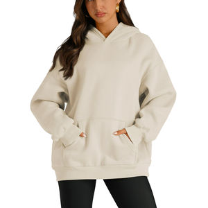 Vêtements de ville décontractés Sweats à capuche tricotés écologiques pour femmes Sweats à capuche respirants anti-rides à épaules tombantes pour femmes - Product Image 4