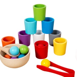 Juguete de Clasificación de <span class=keywords><strong>Bolas</strong></span> y Vasos de <span class=keywords><strong>Madera</strong></span> Montessori para Niños Pequeños, 10 <span class=keywords><strong>Colores</strong></span>, Juego de Combinación, Aprendizaje Temprano, Juguete Sensorial Educativo - Product Image 2