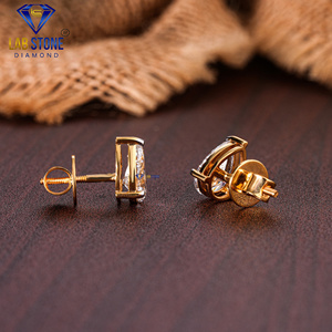 ต่างหูสตั๊ดลูกแพร์4.00 TDW labgrown hpht/cvd เพชร VS1ความชัดเจนมาตรฐาน IGI ทอง18K พร้อมเครื่องประดับใส VS1 - Product Image 2