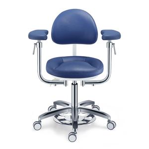Tabouret de chirurgien de qualité hospitalière très demandé avec siège ergonomique et base métallique robuste pour les environnements médicaux, disponible à la vente - Product Image 2