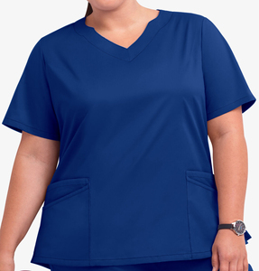 เสื้อสครับแพทย์ผู้หญิงแขนสั้นแบบใหม่ ผลิตตามสั่ง OEM ผ้าเนื้อยืดไร้รอยต่อ ตรวจจับรอยขาดได้ ผลิตตามแบบที่กำหนด - Product Image 4