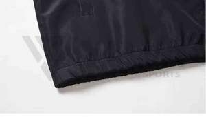 Chaqueta de lluvia acolchada de invierno unisex de talla grande, impermeable, a prueba de viento, capucha de poliéster, lona, cuello mandarín, forro de algodón, logotipo frontal - Product Image 5