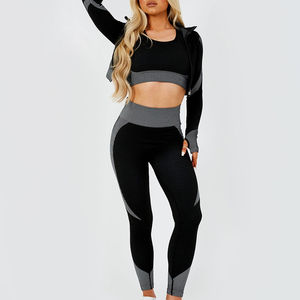 Ensemble de leggings et soutien-gorge de sport respirant avec strass sur mesure, taille plus, très demandé par l'industrie Fazn, vêtements de sport pour femmes - Product Image 2