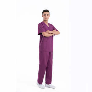 Offre Spéciale hommes Logo personnalisé col en v Dobby tissu détection d'aiguille infirmière gommages médicaux ensemble à manches courtes survêtement uniformes d'hôpital - Product Image 2