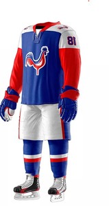 Ensemble d'uniformes de Hockey sur glace 100% Polyester, couleur personnalisée, vente en gros - Product Image 4